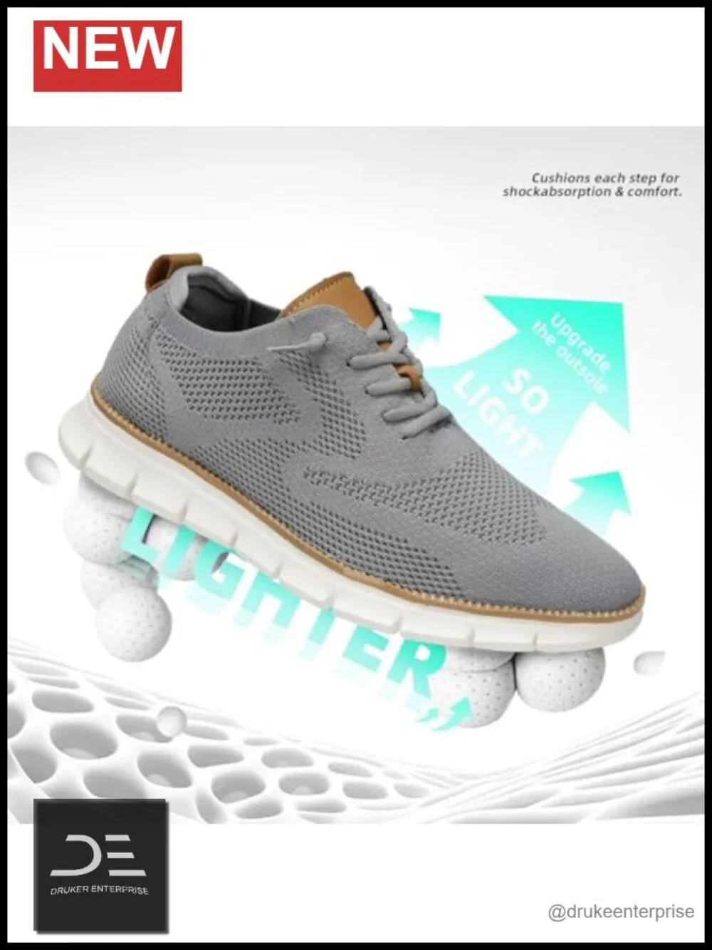 Men's Mesh Oxfords Business Casual Walking Sneakers Lightweight Memory Foam